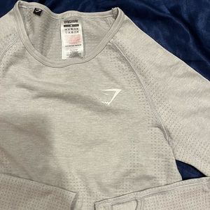 Gymshark gray cropped long sleeve